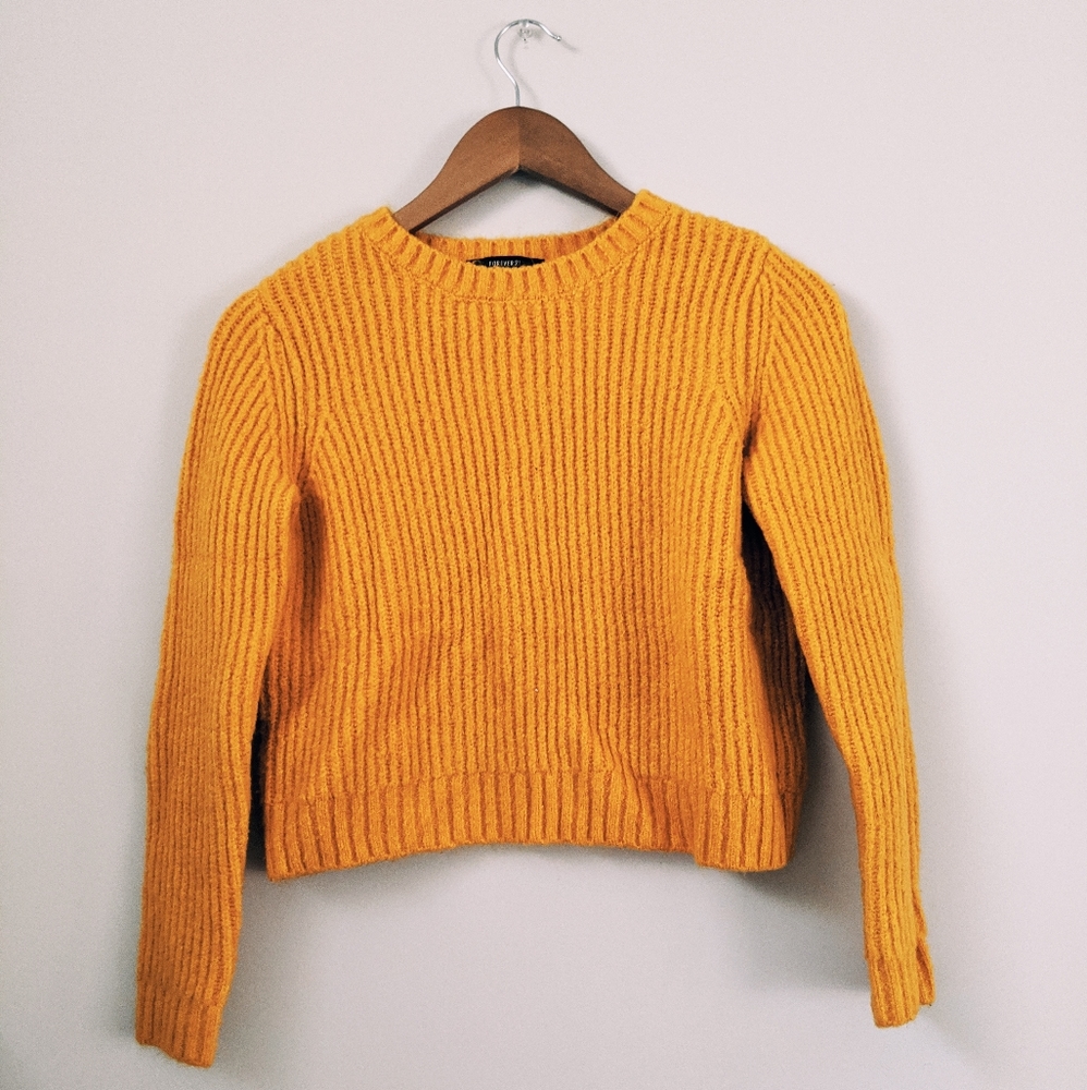 cropped golden sweater